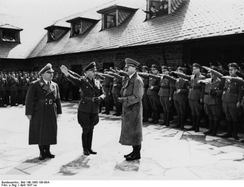 Adolf Hitler visiting the Ordensburg Vogelsang school in North Rhine, Westphalia